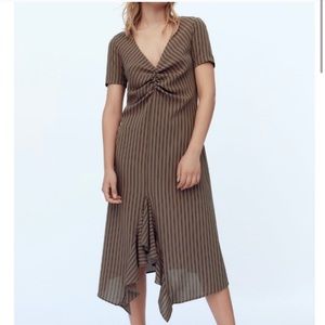 NWT Zara Striped MIDI Dress